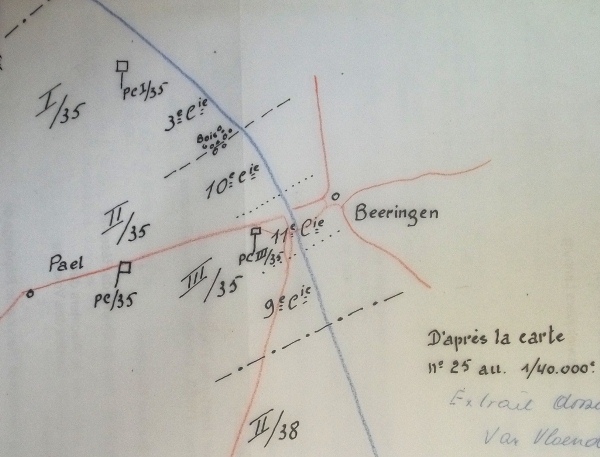 Initiële opstelling van het 35Li aan het Albertkanaal (Sectie Classified Archives, Algemene Dienst Inlichting en Veiligheid, Ministerie van Defensie).