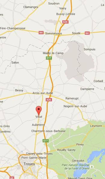 Gebied waar het Detachement Van Grunderbeek strandde tijdens de nacht van 10 op 11 juni.